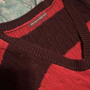 Brandy Melville red and navy striped sweater